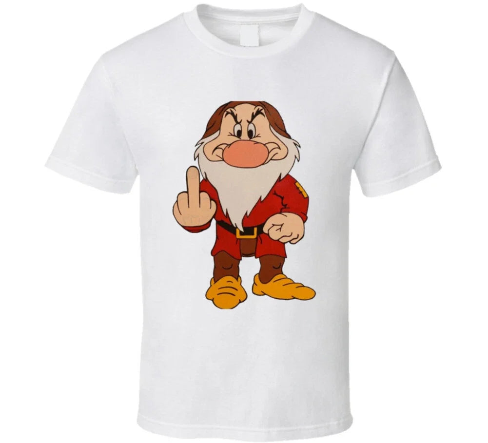 Grumpy Dwarf Middle Finger Funny Cartoon - Adult & Kids T-Shirts, Sweatshirts & Hoodies apparel design preview 1