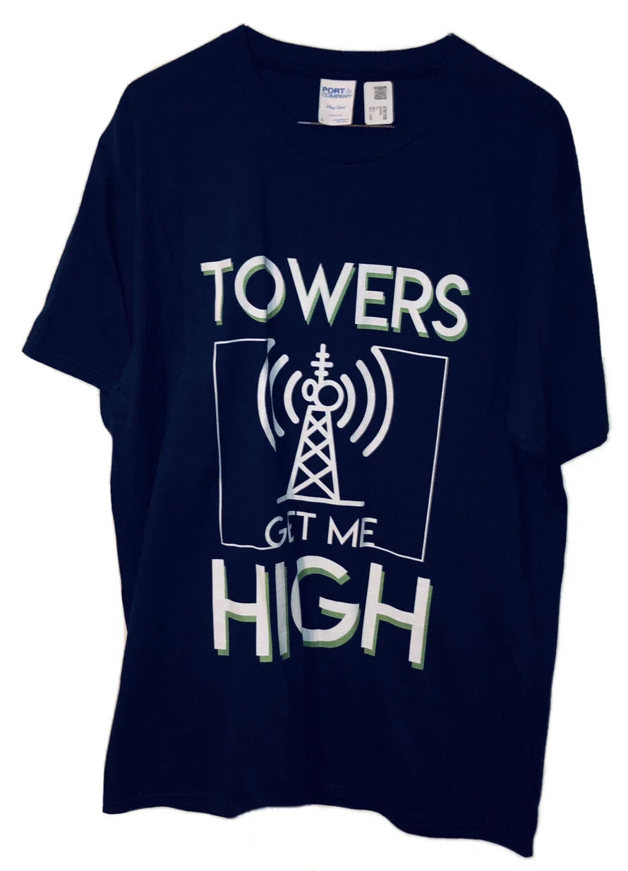 Towers Get Me High Novelty Funny Mens Size Large Navy - Adult & Kids T-Shirts, Sweatshirts & Hoodies apparel design preview 1