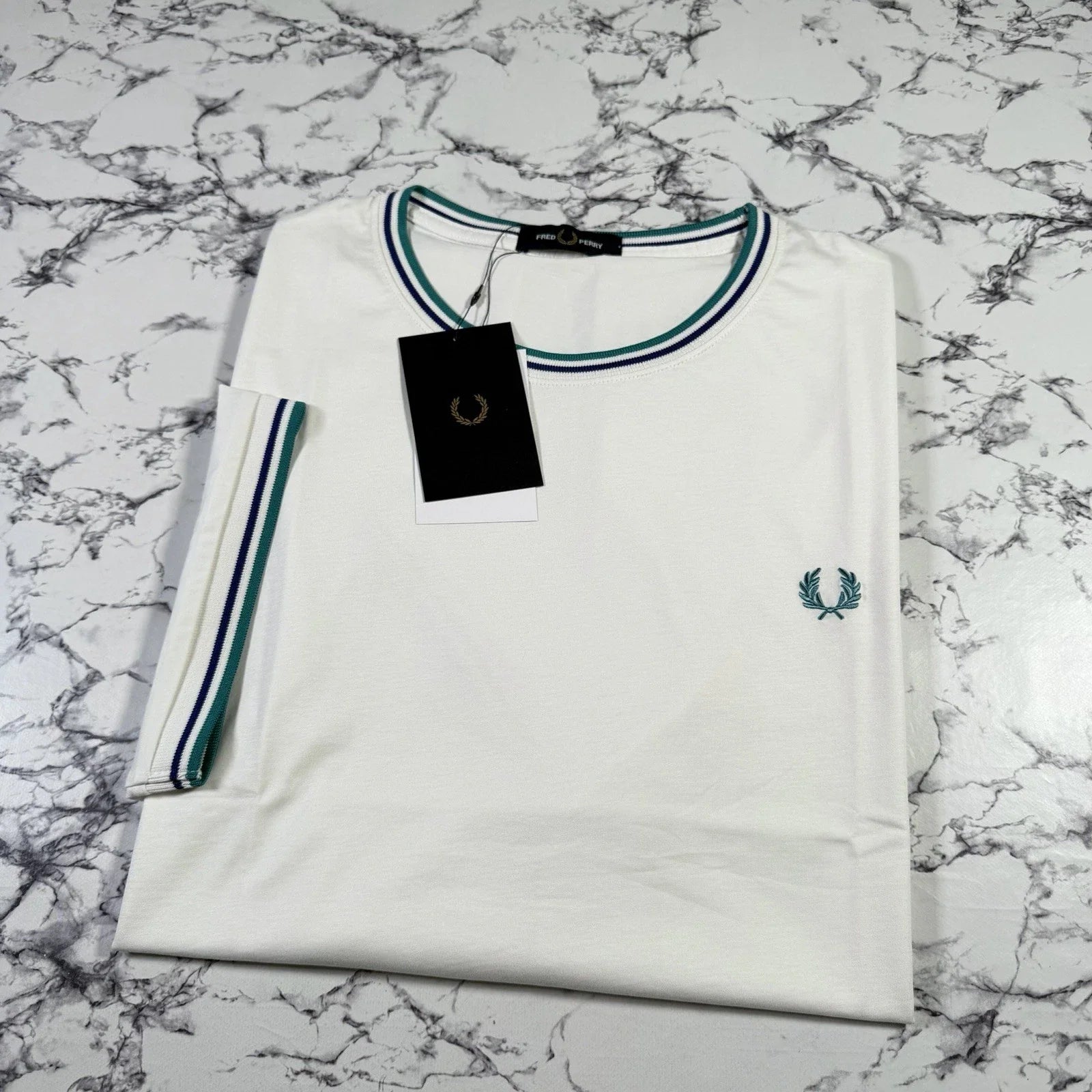 FRED PERRY Mens White Twin Tipped SIZE 2XL XXL M1588V - Adult & Kids T-Shirts, Sweatshirts & Hoodies apparel design preview 1