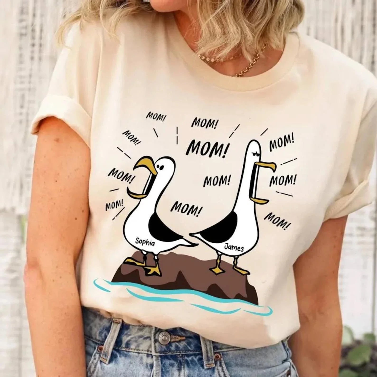 Seagull Mom Personalized Funny Mother's Day Gift For - Adult & Kids T-Shirts, Sweatshirts & Hoodies apparel design preview 1
