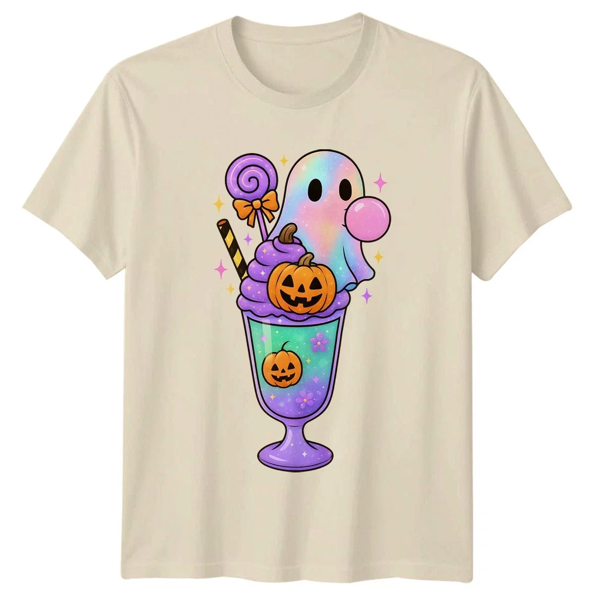 Kawaii Halloween Ghost Milkshake Cute Spooky Gift For - Adult & Kids T-Shirts, Sweatshirts & Hoodies apparel design preview 1