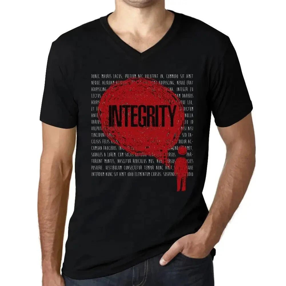 Men's Graphic V Neck Thoughts Integrity Eco-Friendly - Adult & Kids T-Shirts, Sweatshirts & Hoodies apparel design preview 1