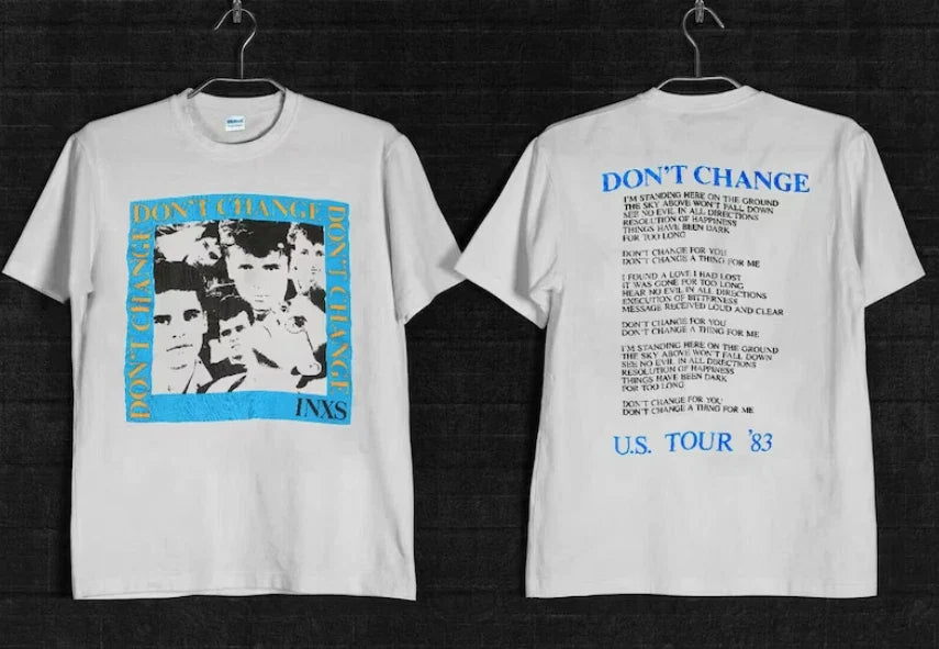 Vintage Rare 80s INXS Dont Change 1983 US Tour - Adult & Kids T-Shirts, Sweatshirts & Hoodies apparel design preview 1