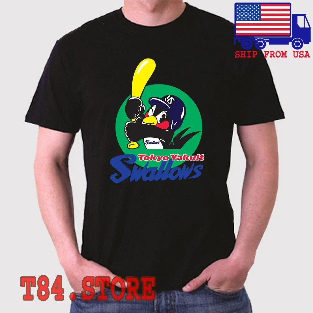 Tokyo Yakult Swallows Men's Black Size S to 5XL - Adult & Kids T-Shirts, Sweatshirts & Hoodies apparel design preview 1