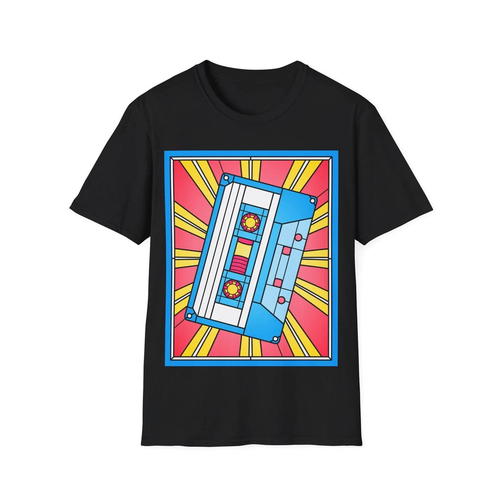 Stained Glass Cassette Tape 90s Music Fan Gift, - Adult & Kids T-Shirts, Sweatshirts & Hoodies apparel design preview 1