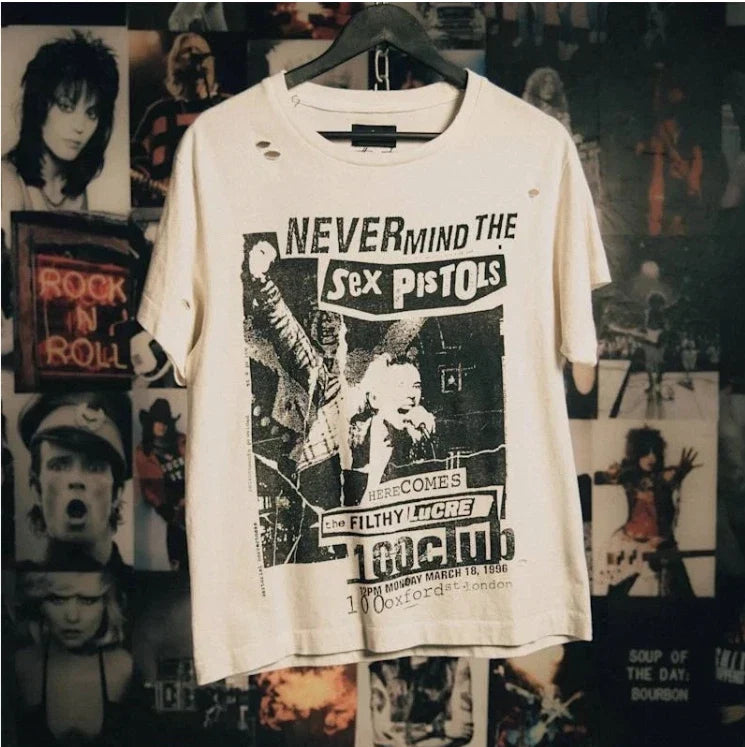 Sex Pistols rock band unisex natural color remake - Adult & Kids T-Shirts, Sweatshirts & Hoodies apparel design preview 1