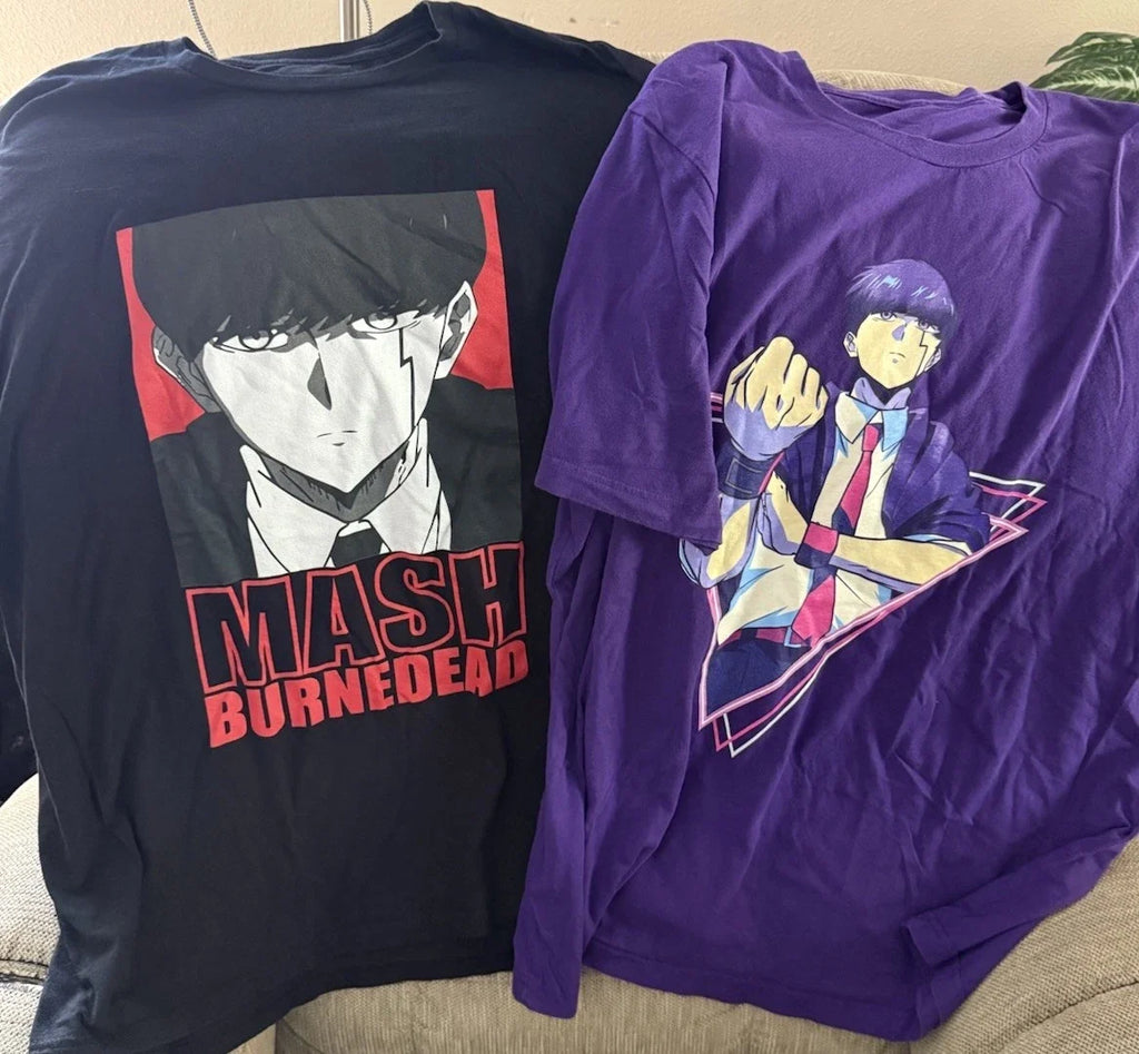 Mash Burnedead Set of 2 Japanese Anime Black Purple - Adult & Kids T-Shirts, Sweatshirts & Hoodies apparel design preview 1