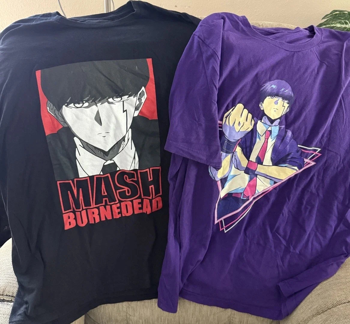 Mash Burnedead Set of 2 Japanese Anime Black Purple - Adult & Kids T-Shirts, Sweatshirts & Hoodies apparel design preview 1