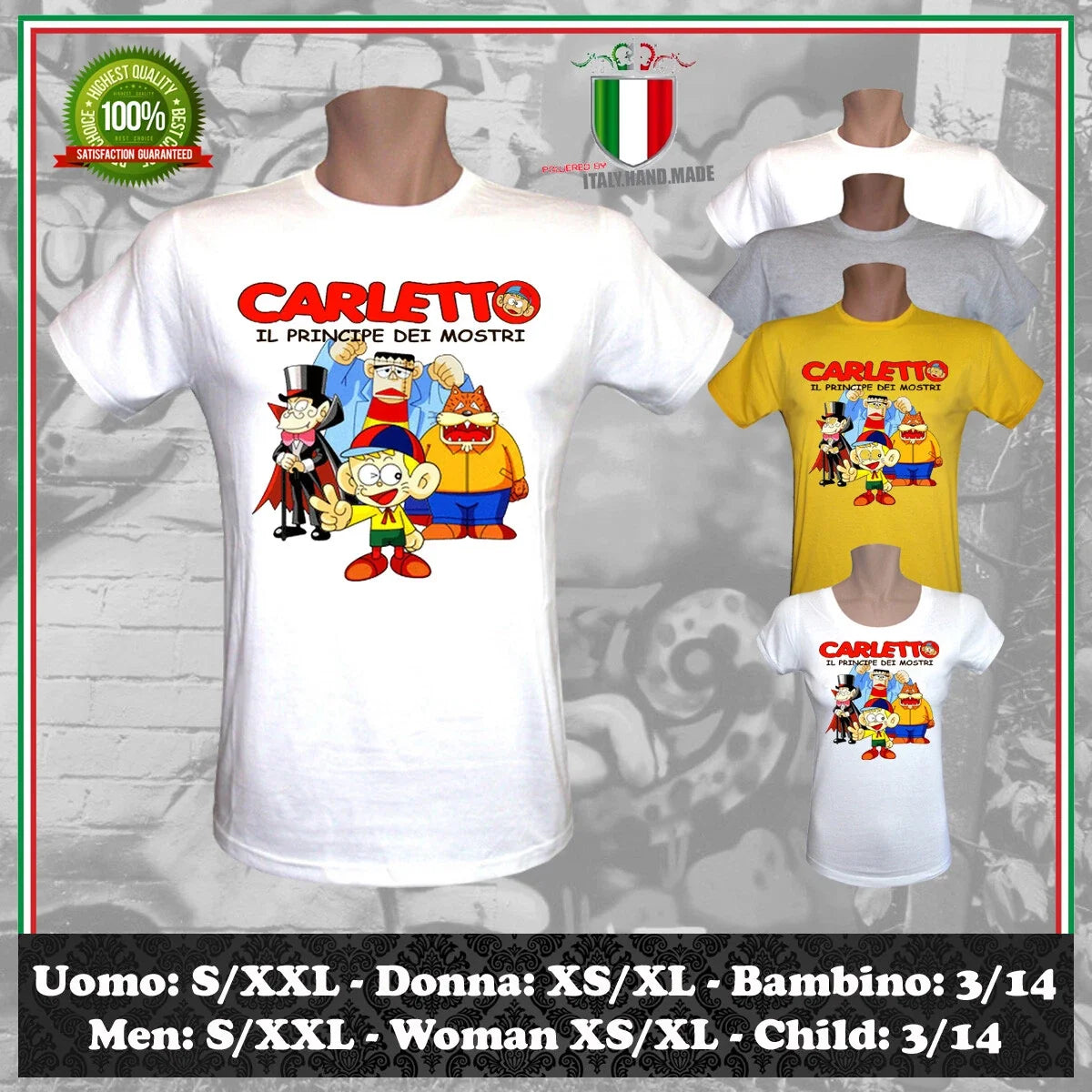 CARLETTO THE PRINCE OF MONSTERS CARTOON MANGA ANIME - Adult & Kids T-Shirts, Sweatshirts & Hoodies apparel design preview 1