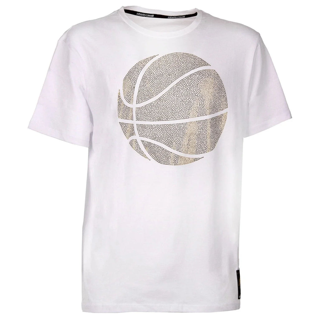 ROBERTO CAVALLI Sport Crystal Basketball Cotton White - Adult & Kids T-Shirts, Sweatshirts & Hoodies apparel design preview 1