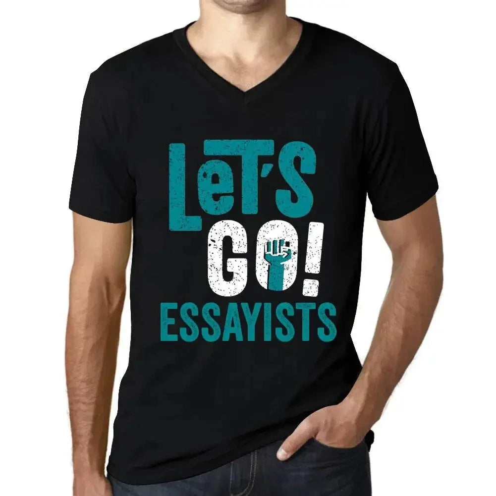 Men's Graphic V Neck Let's Go Essayists Eco-Friendly - Adult & Kids T-Shirts, Sweatshirts & Hoodies apparel design preview 1