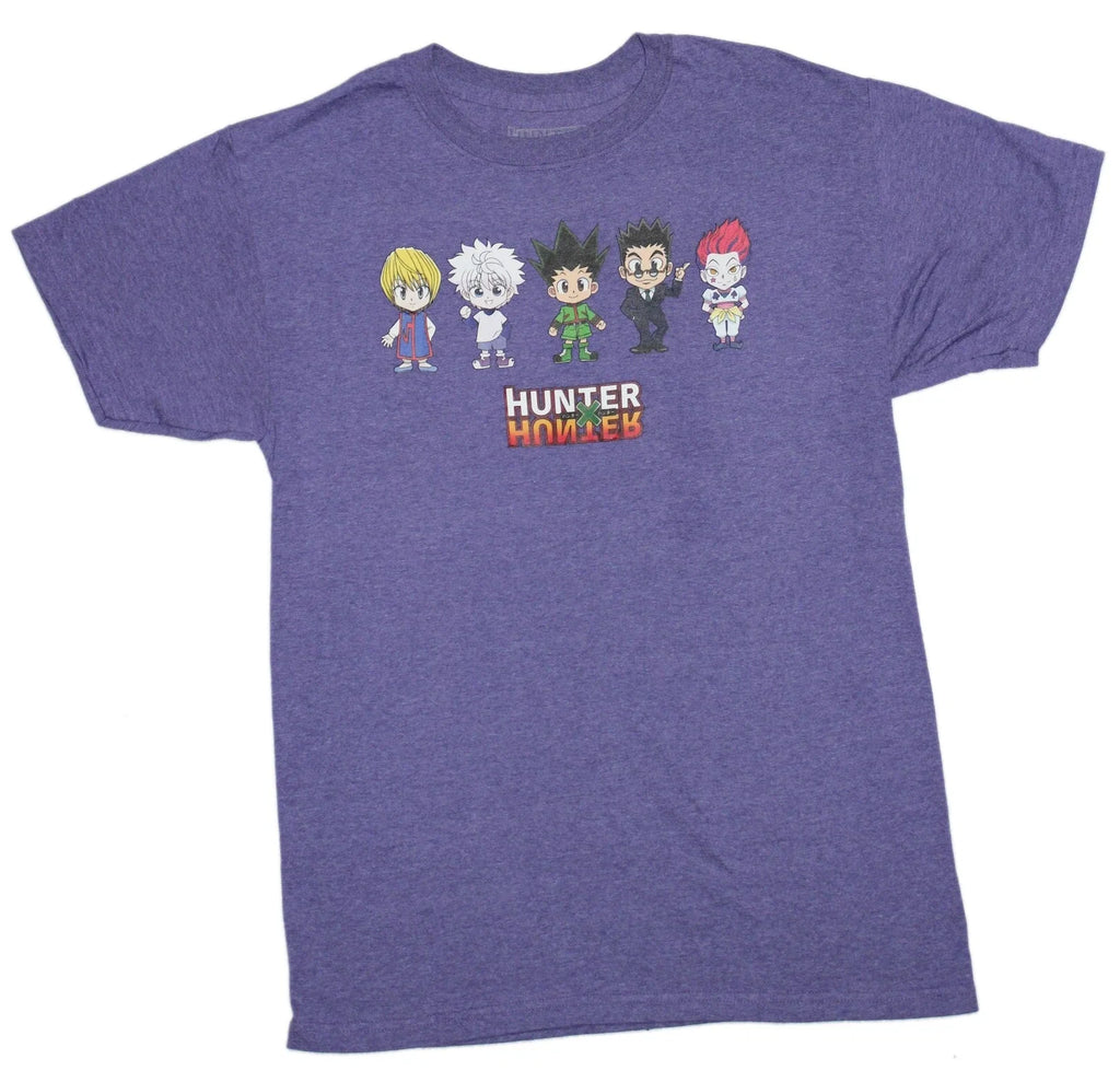 Hunter X New Chibi Cast Over Logo - Adult & Kids T-Shirts, Sweatshirts & Hoodies apparel design preview 1