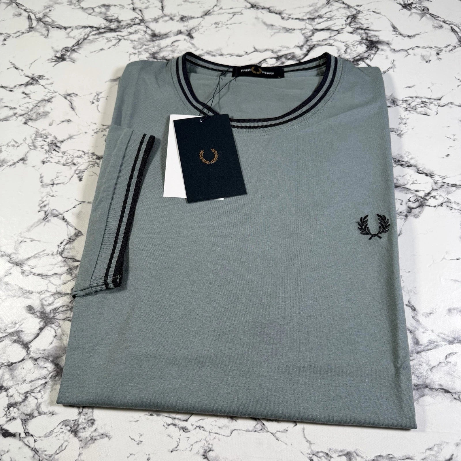 FRED PERRY Mens Stockport Blue Twin Tipped SIZE LARGE - Adult & Kids T-Shirts, Sweatshirts & Hoodies apparel design preview 1