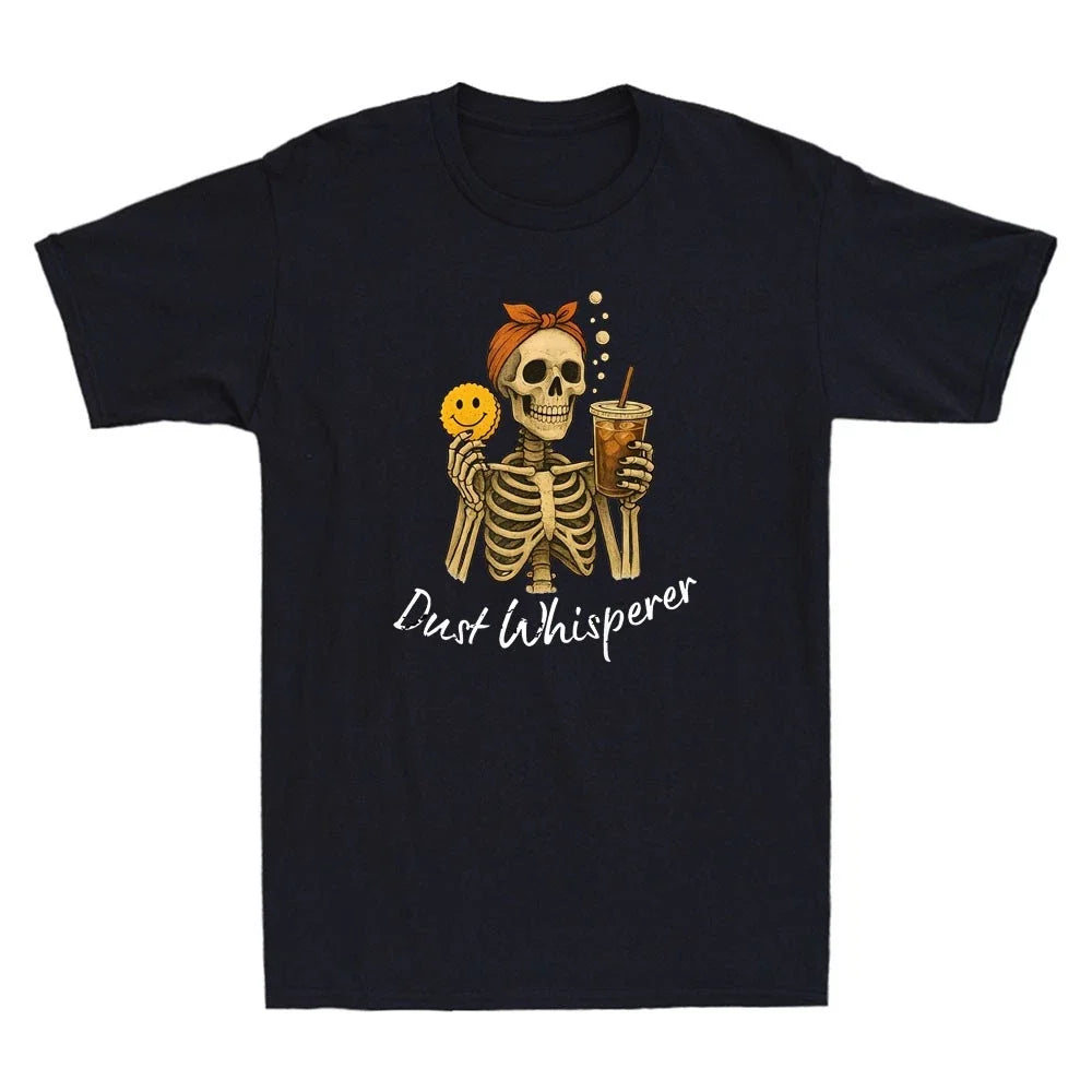 Dust Whisperer Cleaning Halloween Funny Skull Hold - Adult & Kids T-Shirts, Sweatshirts & Hoodies apparel design preview 1