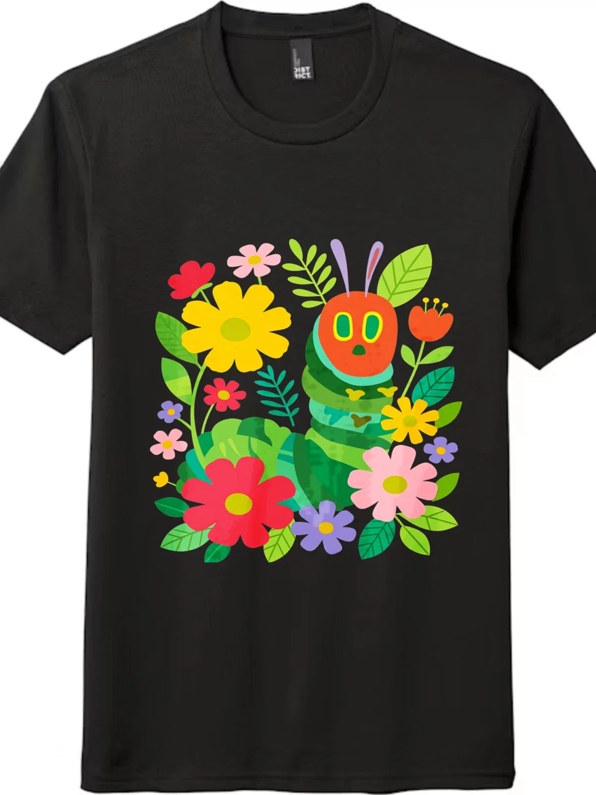Whimsical Caterpillar Flowers Gift for Nature Lovers - Adult & Kids T-Shirts, Sweatshirts & Hoodies apparel design preview 1