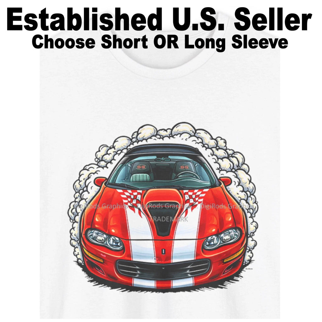 DigiRods Camaro SS Red 35th Anniversary 2002 Model - Adult & Kids T-Shirts, Sweatshirts & Hoodies apparel design preview 1