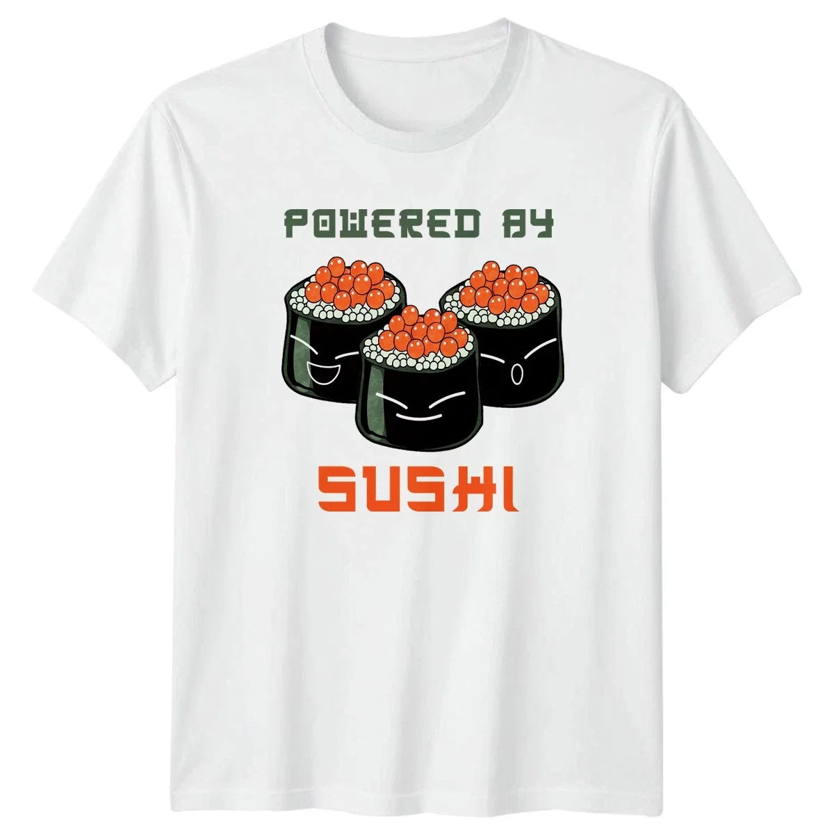 Powered By Sushi Kawaii Japanese Food Birthday Gift - Adult & Kids T-Shirts, Sweatshirts & Hoodies apparel design preview 1