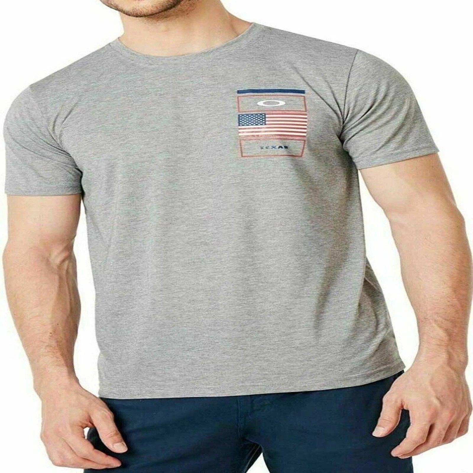Oakley Men Grey Cotton Texas Theme USA FLAG Zy8 Size - Adult & Kids T-Shirts, Sweatshirts & Hoodies apparel design preview 1