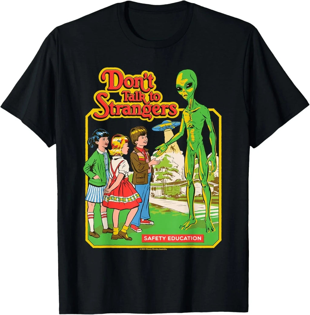 Don't Talk to Strangers Alien UFO Retro Funny Adult - Adult & Kids T-Shirts, Sweatshirts & Hoodies apparel design preview 1