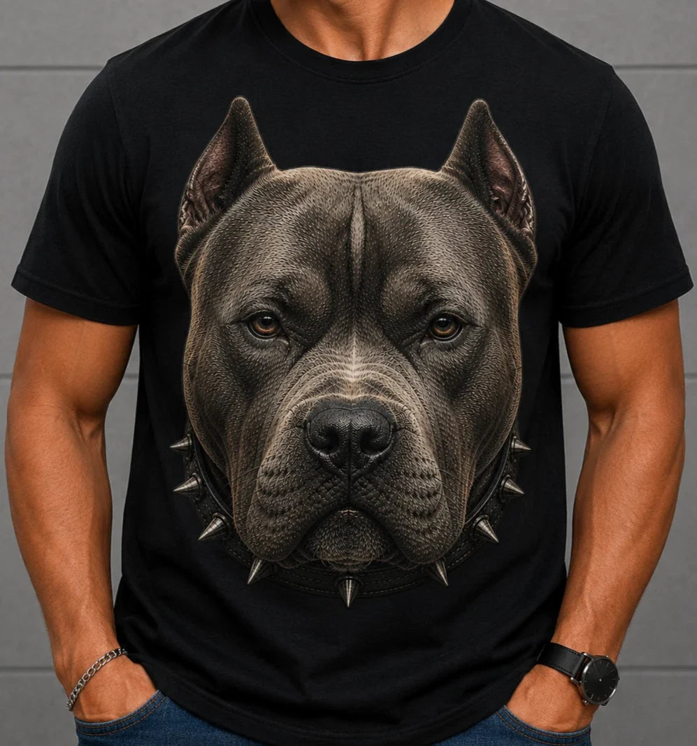 Pitbull Dog Lover Gift Bully Breed Graphic Spiked - Adult & Kids T-Shirts, Sweatshirts & Hoodies apparel design preview 1