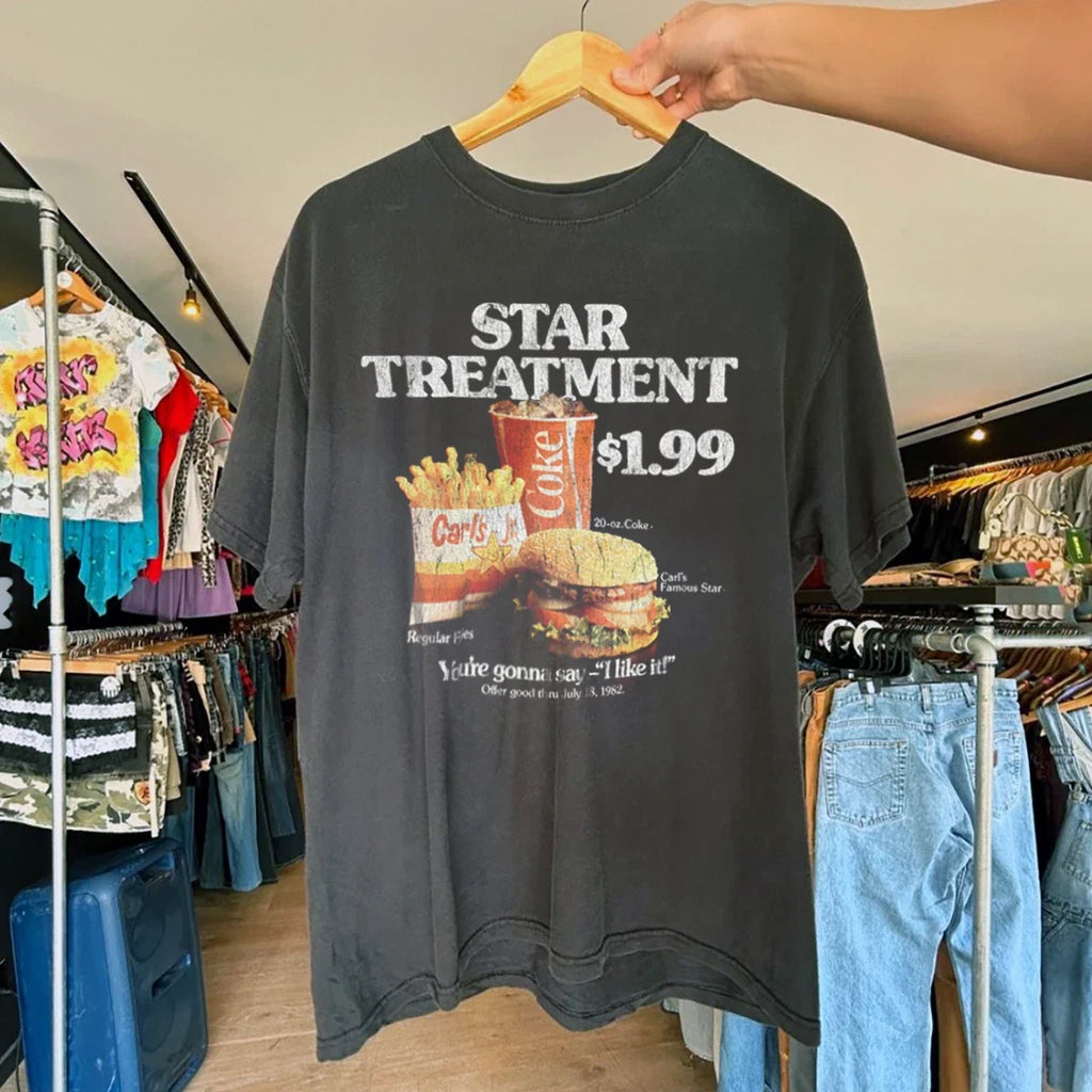 90'S Carl's Jr Washed Black L - Adult & Kids T-Shirts, Sweatshirts & Hoodies apparel design preview 1