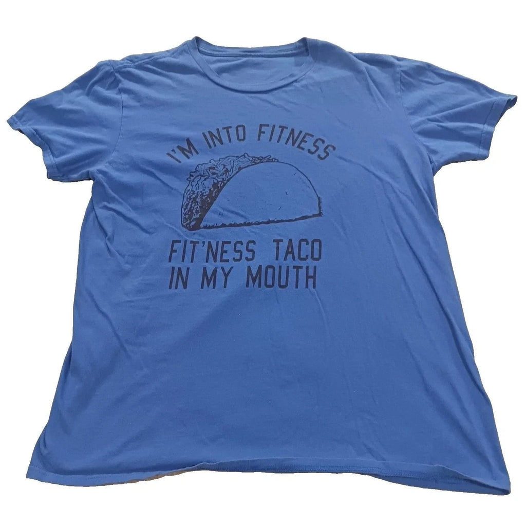 Funny Fitness Taco In My Mouth Graphic Blue Mens - Adult & Kids T-Shirts, Sweatshirts & Hoodies apparel design preview 1