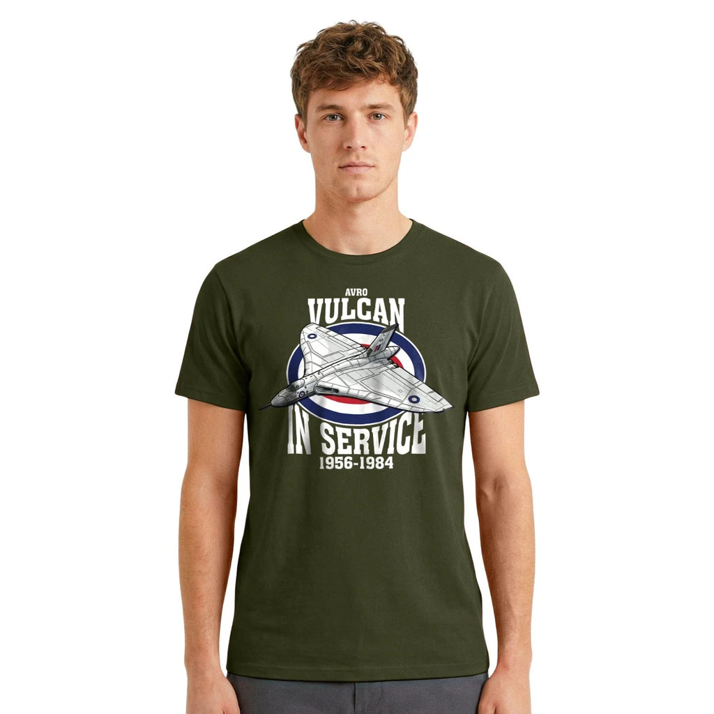 AVRO Vulcan In Service 1956–1984 RAF Cold War Bomber - Adult & Kids T-Shirts, Sweatshirts & Hoodies apparel design preview 1