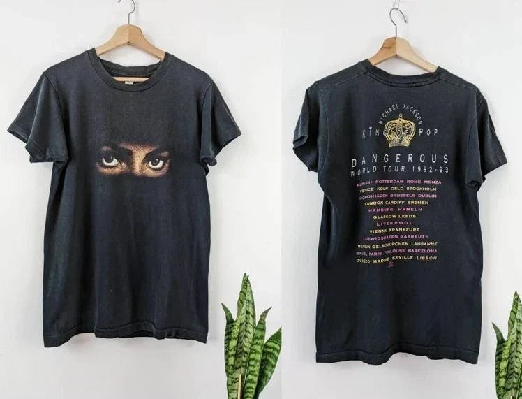 Vintage Michael Jackson Merch Dangerous 1992-93 World - Adult & Kids T-Shirts, Sweatshirts & Hoodies apparel design preview 1