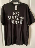 ME? SARCASTIC? NEVER. Mens Black Graphic Delta Pro - Adult & Kids T-Shirts, Sweatshirts & Hoodies apparel design preview 1
