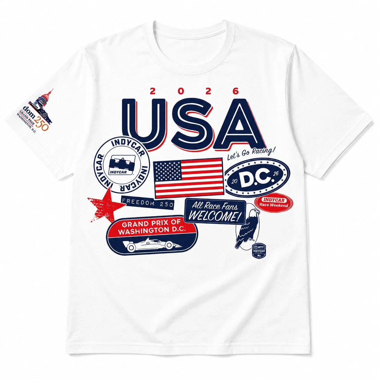 [HOT] Indy.car 2026 Patriotic Racing Freedom 250 July - Adult & Kids T-Shirts, Sweatshirts & Hoodies apparel design preview 1