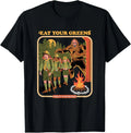 Steven Rhodes Eat Your Greens Bigfoot Retro Dark - Adult & Kids T-Shirts, Sweatshirts & Hoodies apparel design preview 1