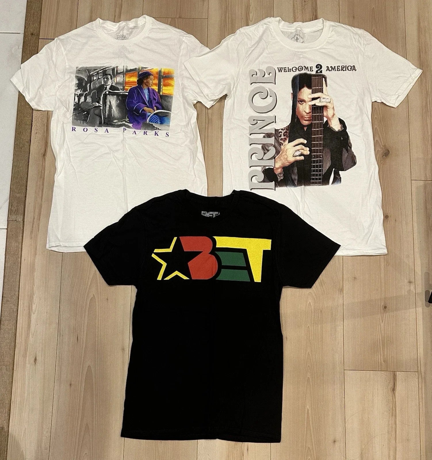 LOT OF 3 BET Prince Rosa Parks Adult Small (S) Pop - Adult & Kids T-Shirts, Sweatshirts & Hoodies apparel design preview 1