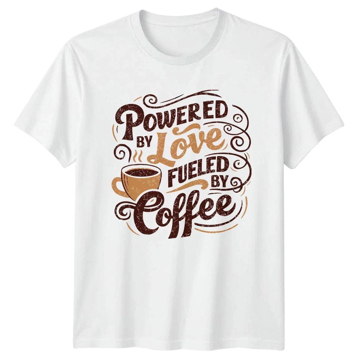 Powered By Love Fueled Coffee Lovers Birthday Gift - Adult & Kids T-Shirts, Sweatshirts & Hoodies apparel design preview 1