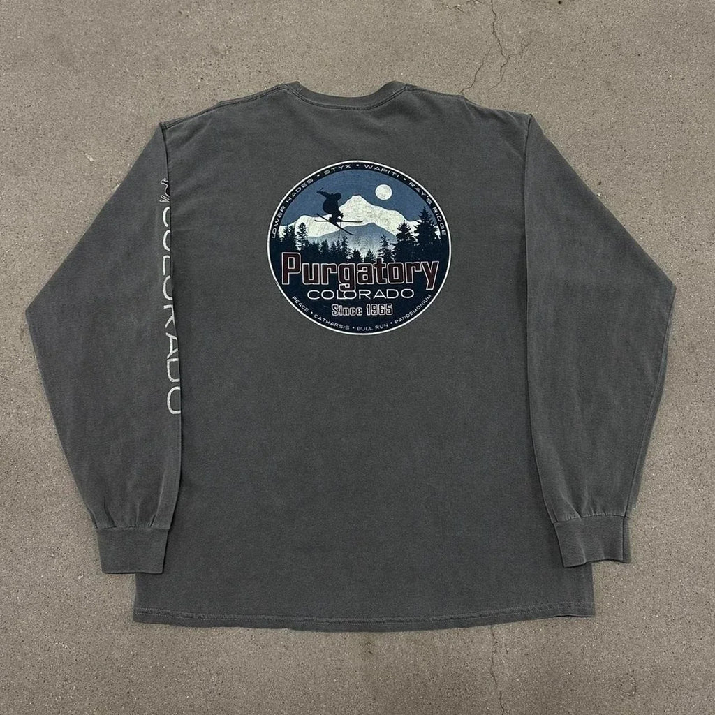 Y2K Purgatory Skiing - Adult & Kids T-Shirts, Sweatshirts & Hoodies apparel design preview 1