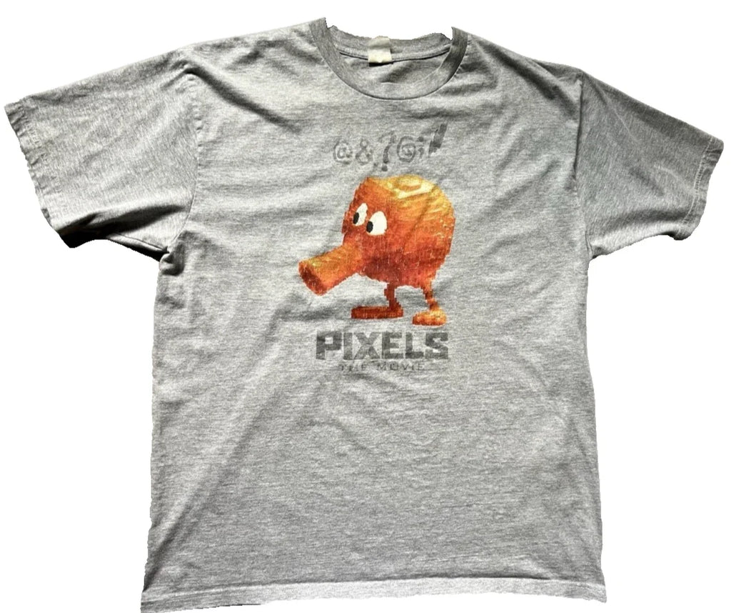 Pixels The Movie L/XL 2015 Gray Video Game Animation - Adult & Kids T-Shirts, Sweatshirts & Hoodies apparel design preview 1