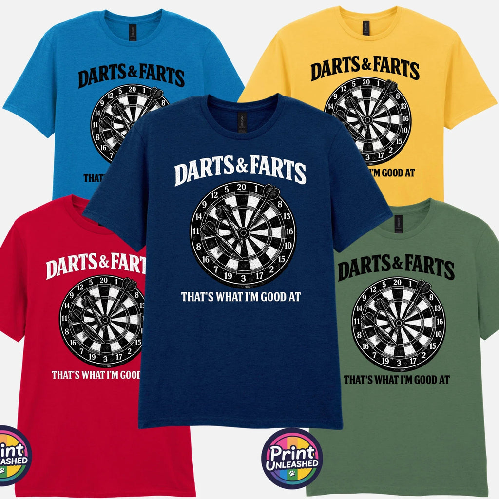 Darts Farts Mens Funny Gift For Dad S-2XL Fun Novelty - Adult & Kids T-Shirts, Sweatshirts & Hoodies apparel design preview 1