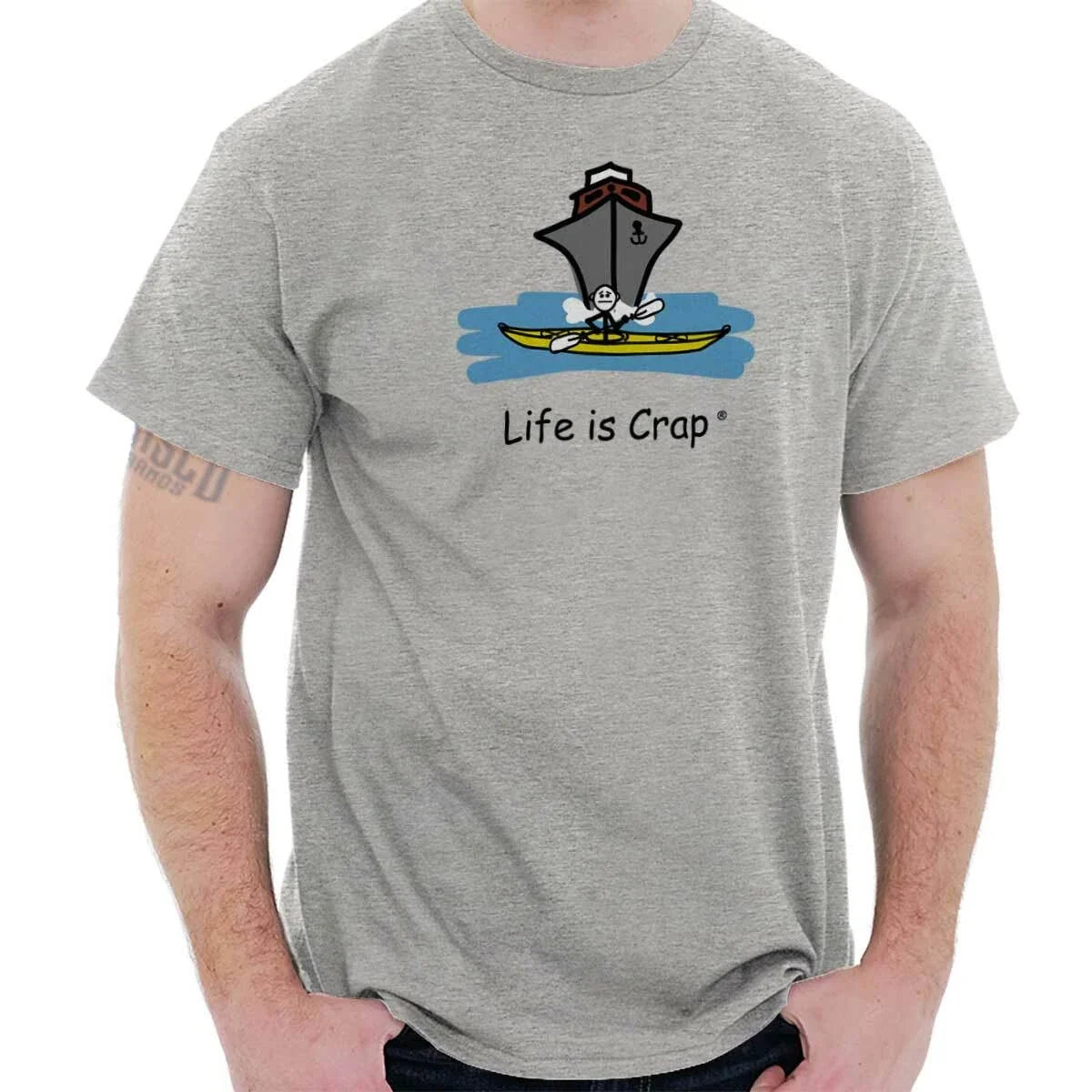 Life is Crap Cruise Vacation Funny Sarcasm Womens or - Adult & Kids T-Shirts, Sweatshirts & Hoodies apparel design preview 1
