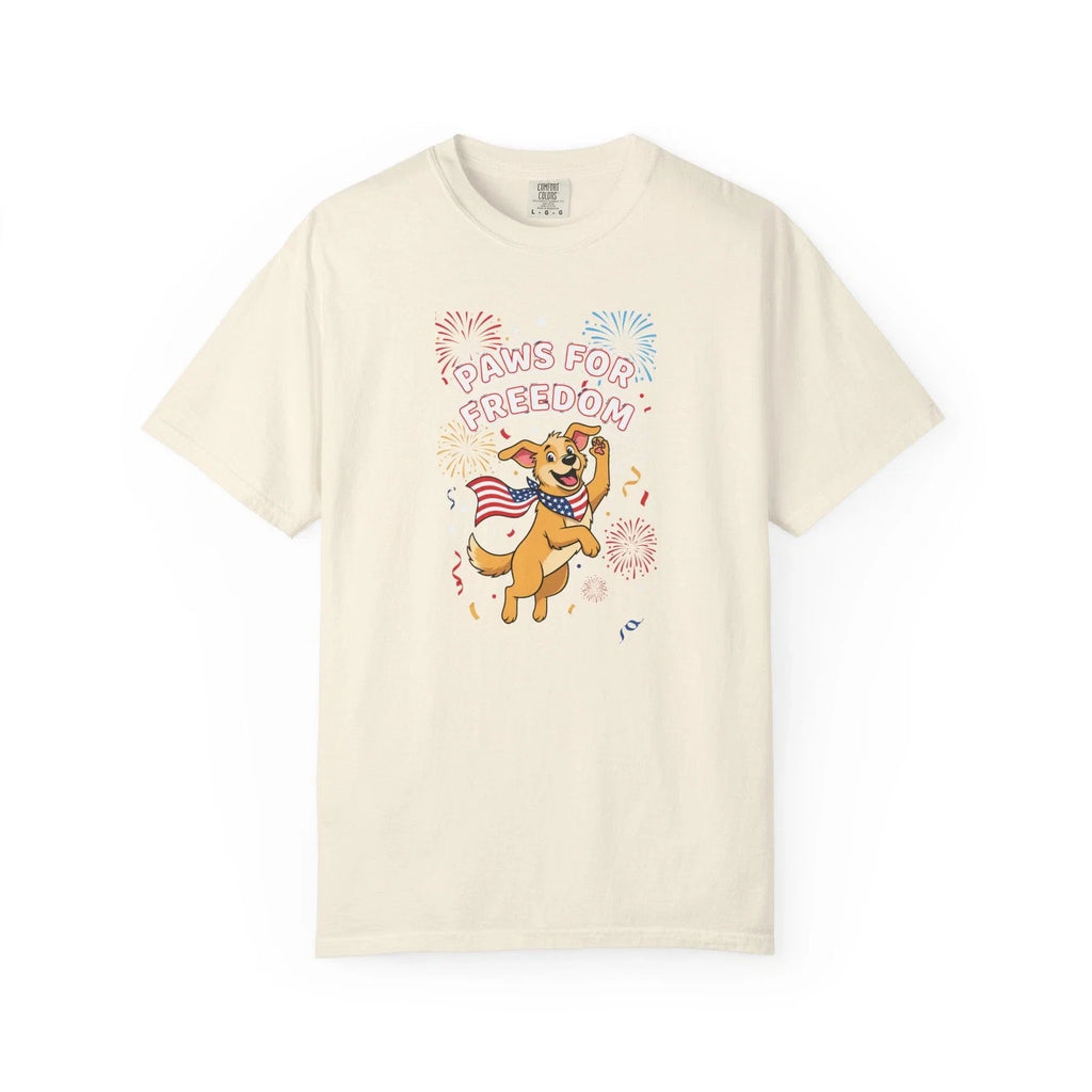 Paws for Freedom dog illustration Patriotic - Adult & Kids T-Shirts, Sweatshirts & Hoodies apparel design preview 1