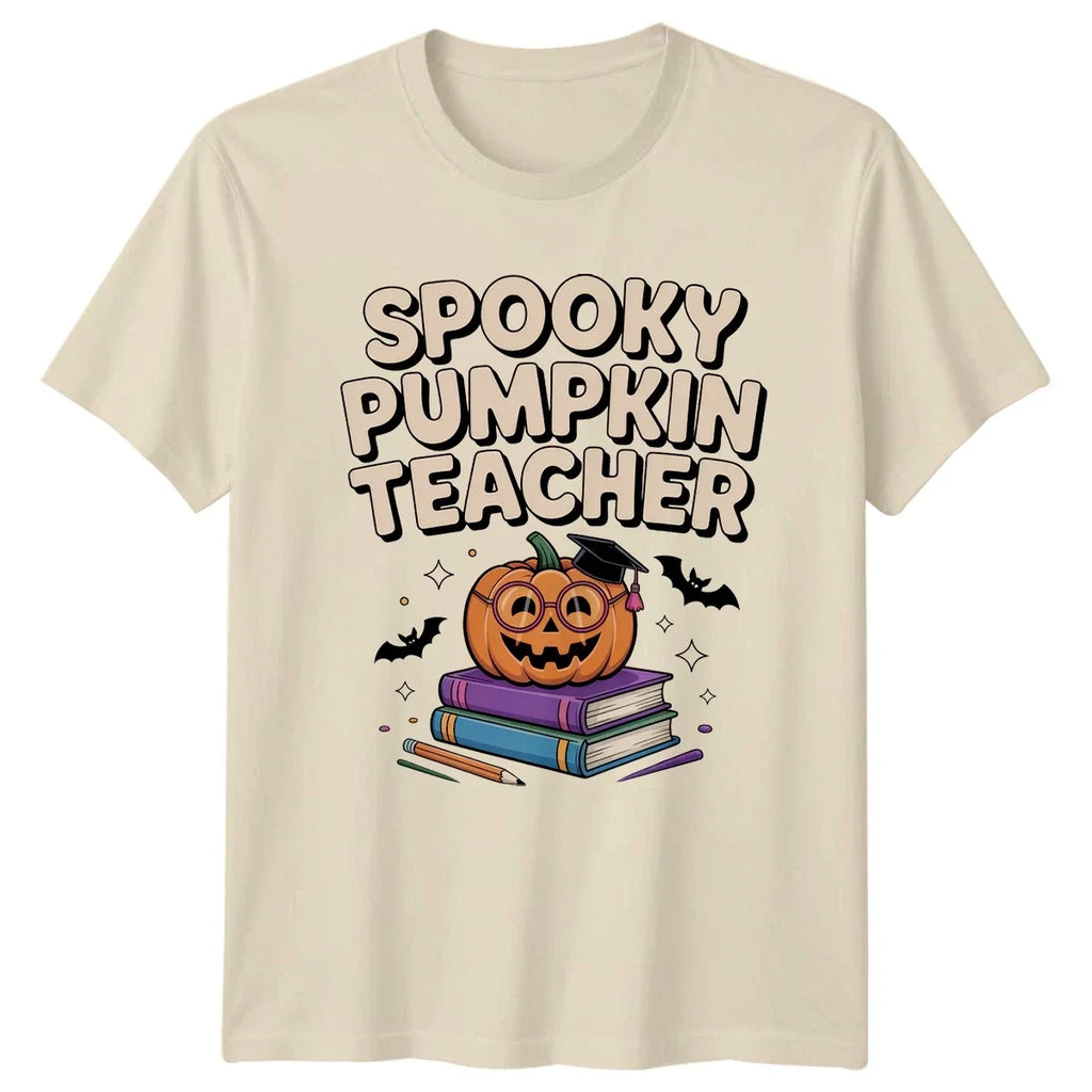 Spooky Pumpkin Teacher Halloween Gift For Him And Her - Adult & Kids T-Shirts, Sweatshirts & Hoodies apparel design preview 1