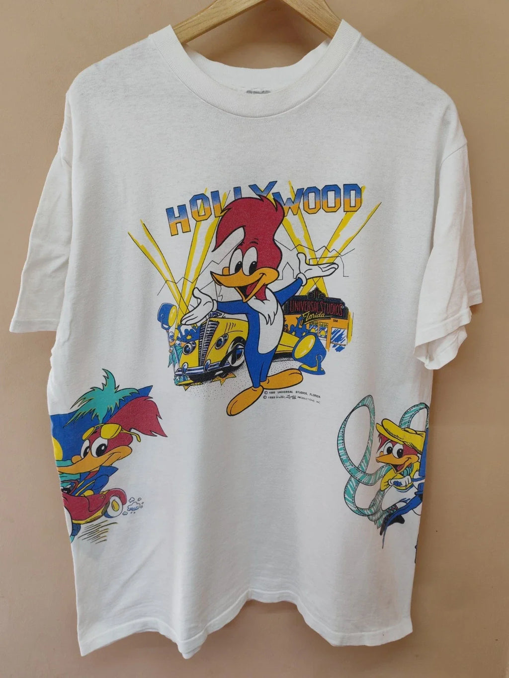 Vtg 1989 Woody Woodpecker Universal Studios Florida - Adult & Kids T-Shirts, Sweatshirts & Hoodies apparel design preview 1