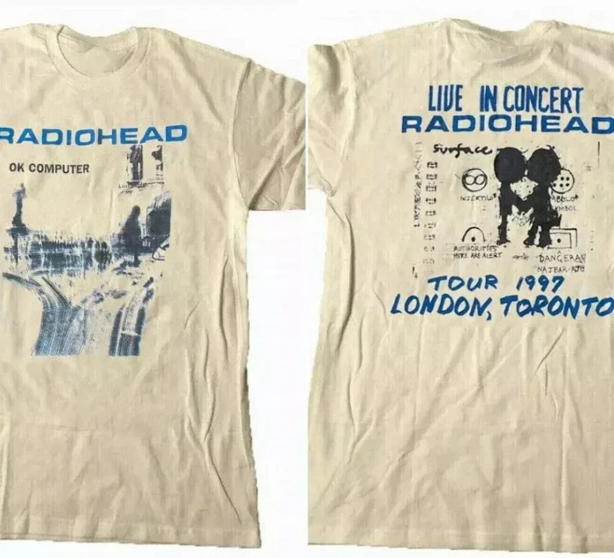 Radiohead Ok Computer Albums 90s graphic Sand - Adult & Kids T-Shirts, Sweatshirts & Hoodies apparel design preview 1