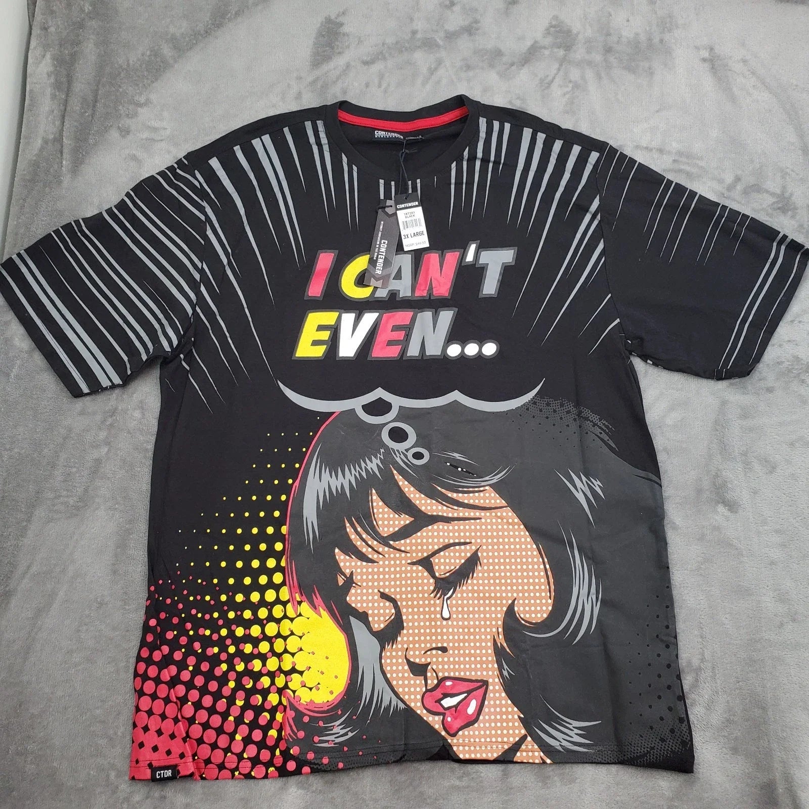 NWT Mens Black Graphic Pop Art Size 3XL (2X?) "CAN'T - Adult & Kids T-Shirts, Sweatshirts & Hoodies apparel design preview 1