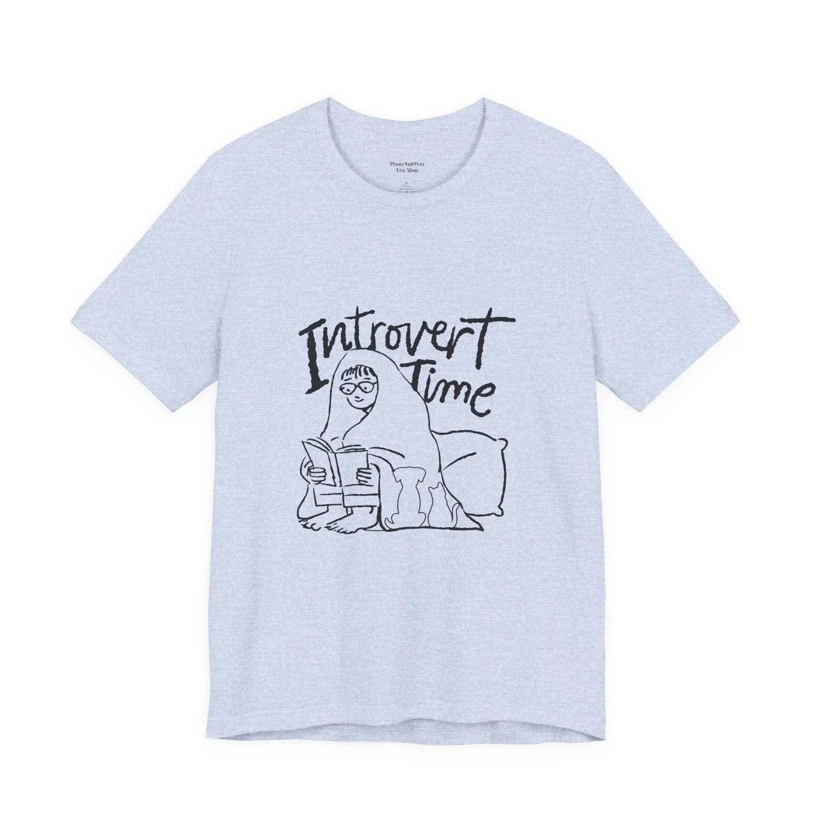 Introvert Time Unisex Cozy Book Lover Pets Cat Dog - Adult & Kids T-Shirts, Sweatshirts & Hoodies apparel design preview 1