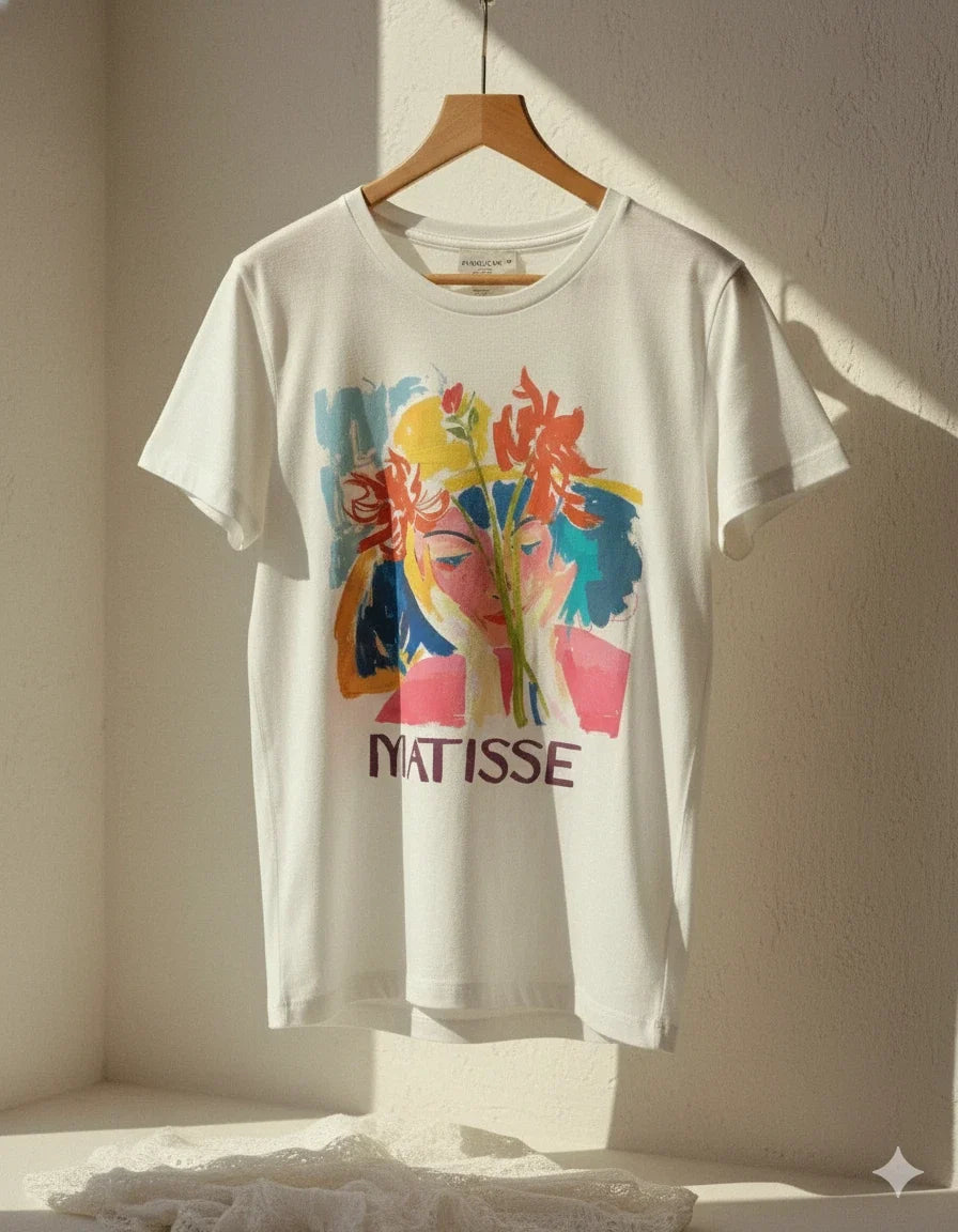 Henri Matisse Floral Art Graphic Ivory Vintage Style - Adult & Kids T-Shirts, Sweatshirts & Hoodies apparel design preview 1
