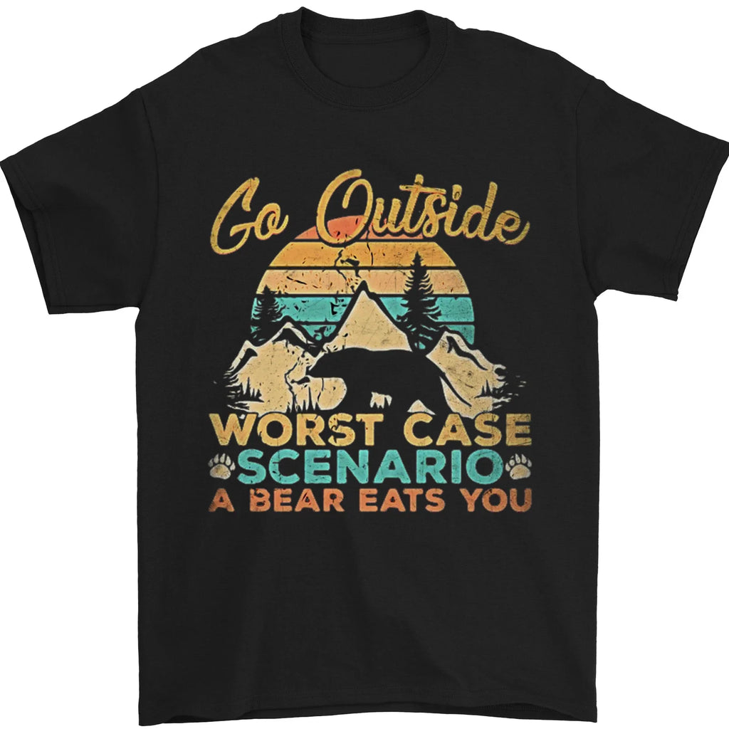 Go Outside Funny Camping Hiking Trekking Mens 100% - Adult & Kids T-Shirts, Sweatshirts & Hoodies apparel design preview 1