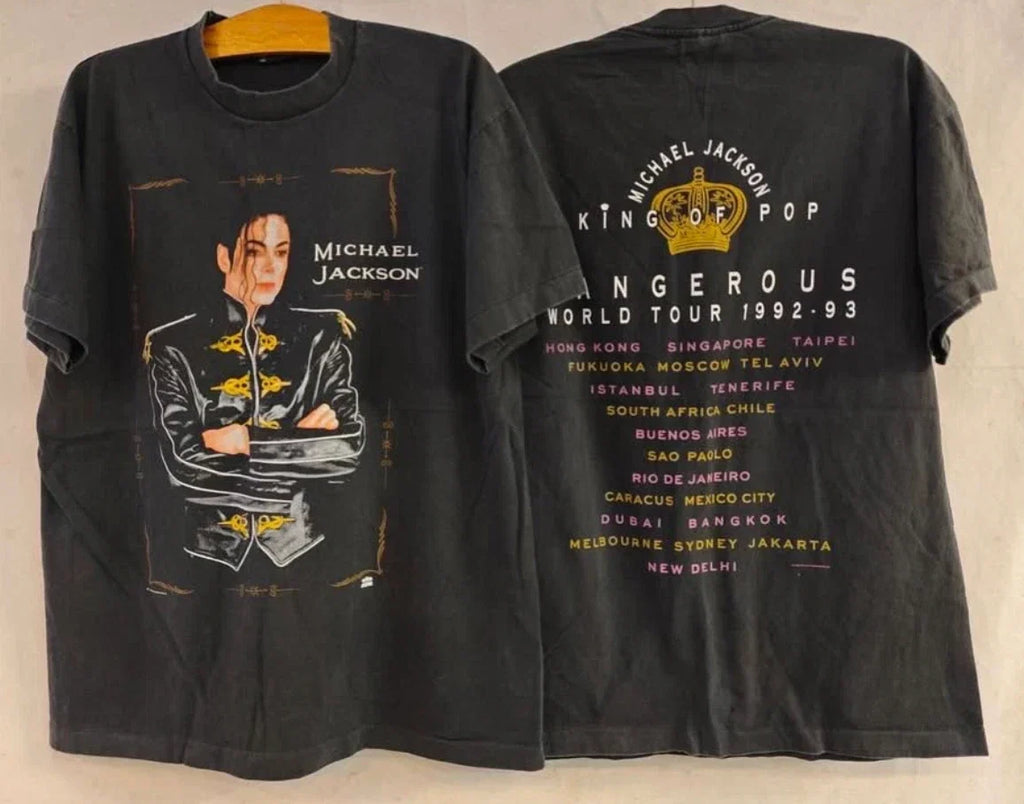 Michael Jackson Dangerous Tour Vintage 90s Pop - Adult & Kids T-Shirts, Sweatshirts & Hoodies apparel design preview 1
