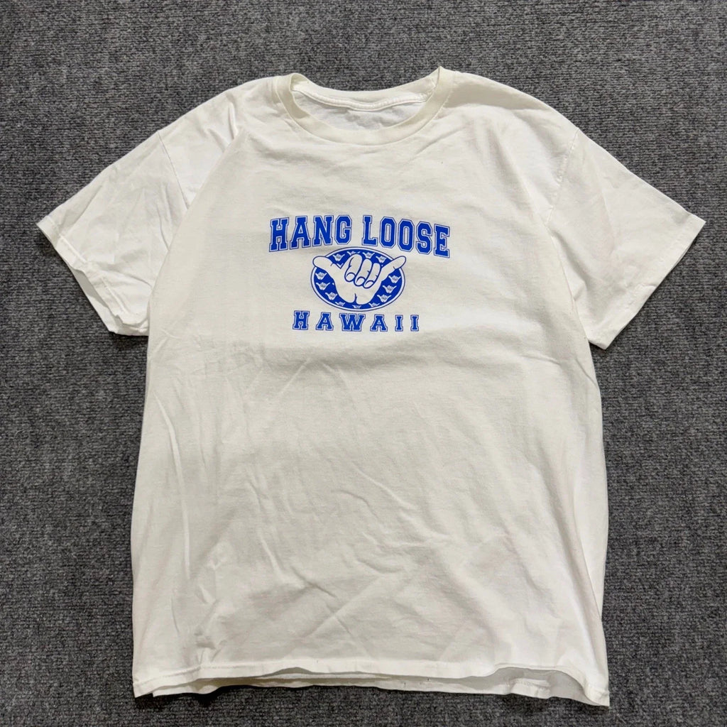 Hawaii Hang Loose Men's M White Y2K Island Pride - Adult & Kids T-Shirts, Sweatshirts & Hoodies apparel design preview 1