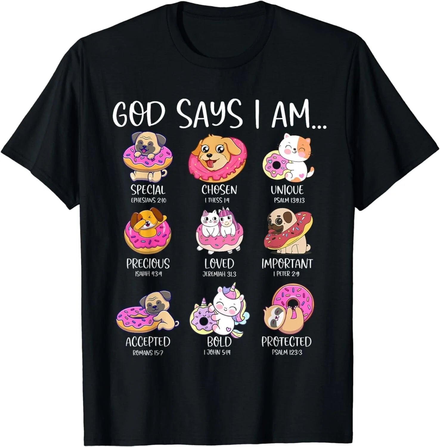 God Say I Am Lover Cute Kawaii Pets and Donuts Easter - Adult & Kids T-Shirts, Sweatshirts & Hoodies apparel design preview 1