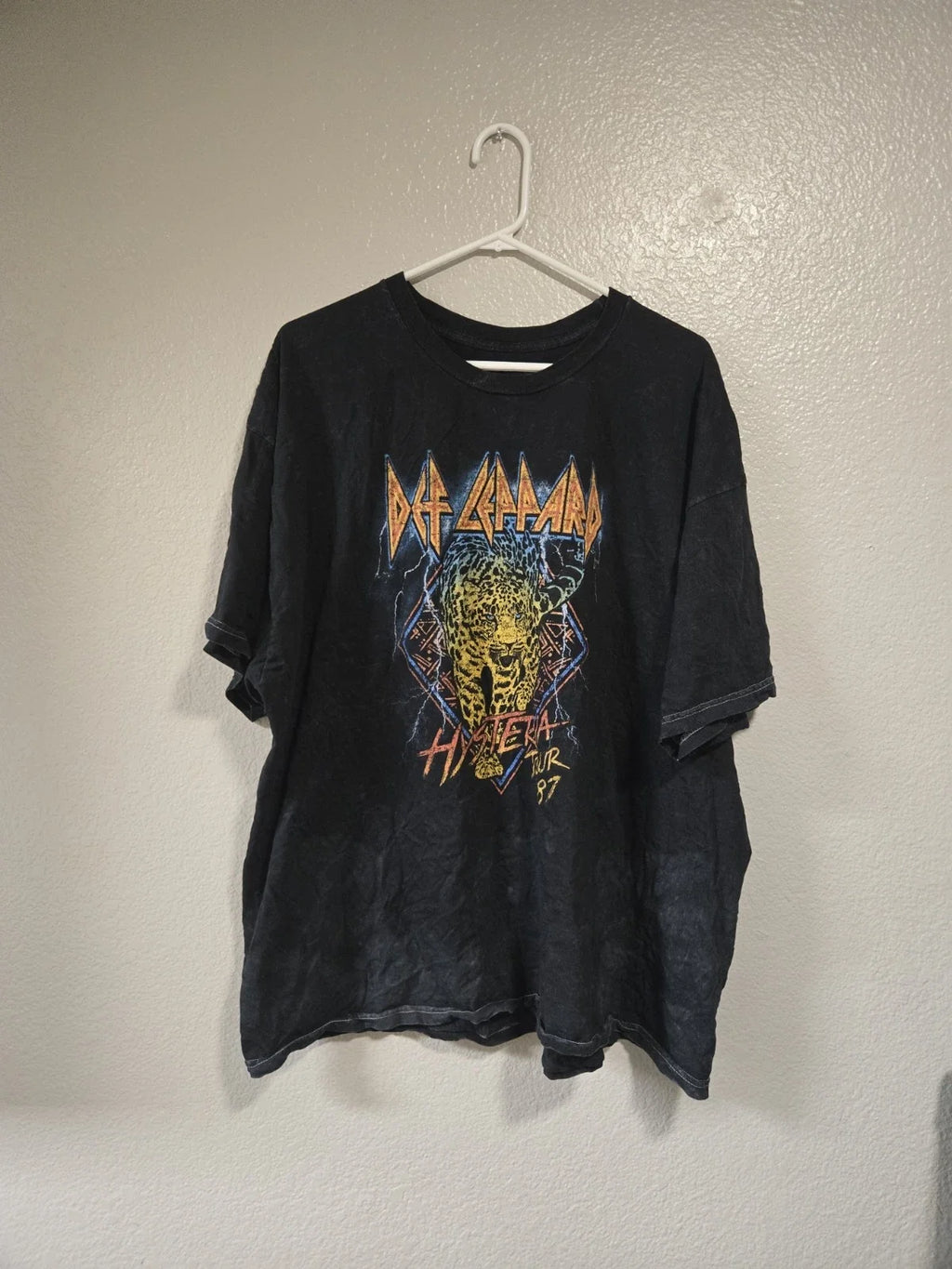 DEF LEPPARD "HYSTERIA TOUR 87" MENS BLACK XL METAL, - Adult & Kids T-Shirts, Sweatshirts & Hoodies apparel design preview 1