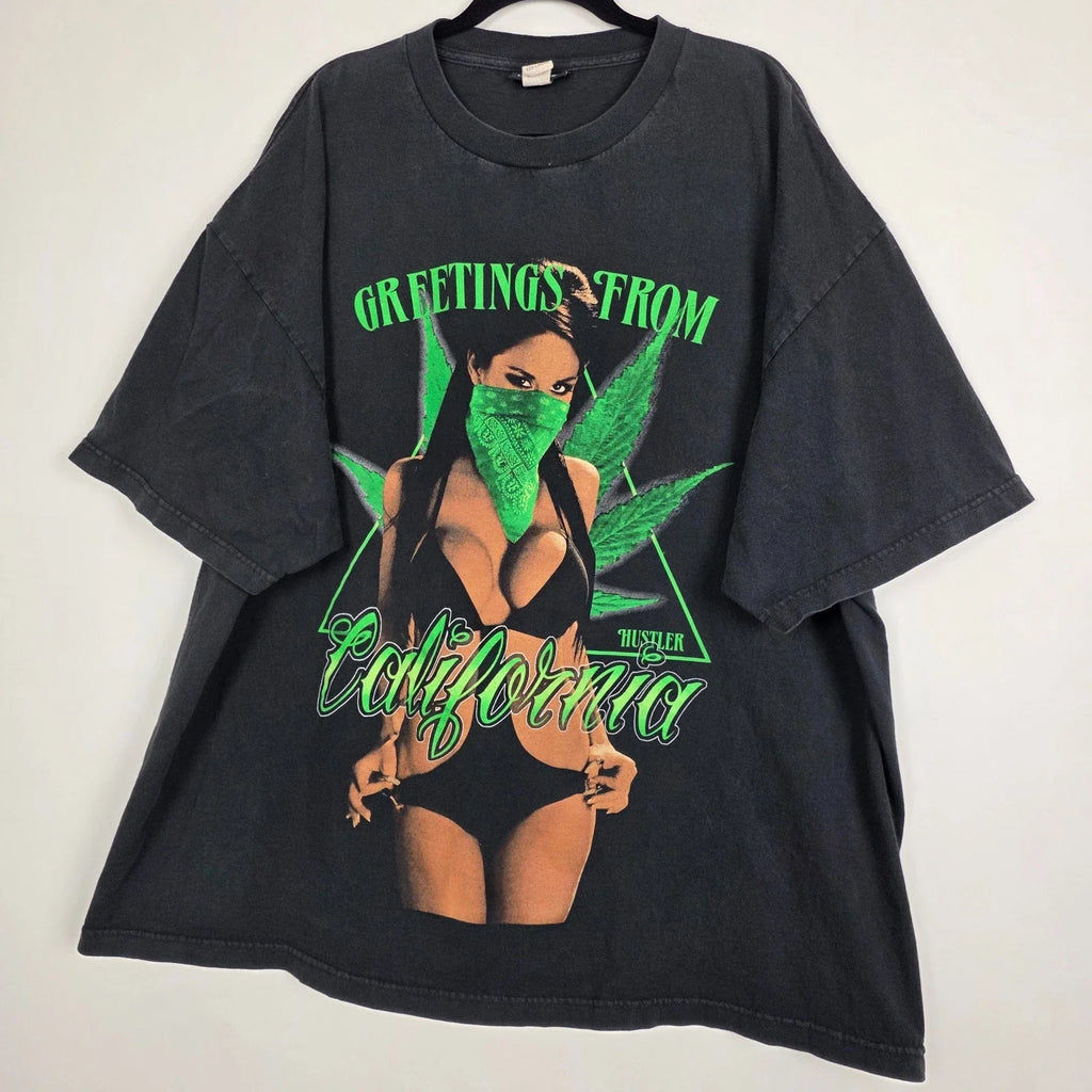 Vintage Y2K Hustler California Weed Smoking Men 3XL - Adult & Kids T-Shirts, Sweatshirts & Hoodies apparel design preview 1